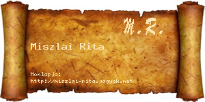 Miszlai Rita névjegykártya