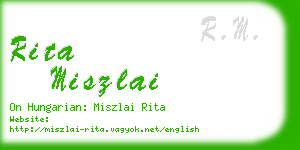 rita miszlai business card